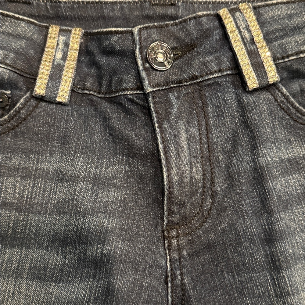 🟠 Vigoss Dark Denim Wash Cropped Jeans Size 7/8 - Picture 2 of 5